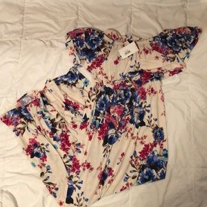 Ivory floral patterned maxi dress